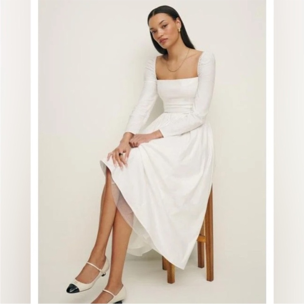 Reformation Elly Square Neck Midi Dress Size 0 - image 2
